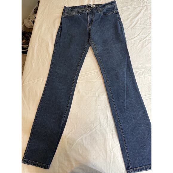 Levi Strauss Signature Mid Rise Straight Jeans Misses 12 Long Dark Wash 0163 - Picture 1 of 12